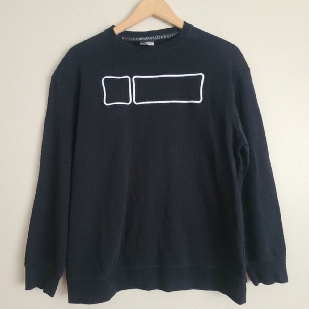 Freddy Men's Black Crewneck Sweater with White Accents